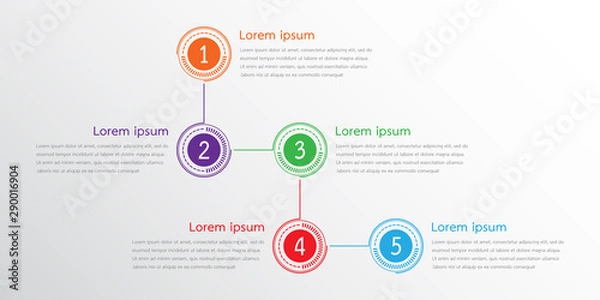 Fototapeta Vector infographic templates used for detailed reports. All 5 topics.