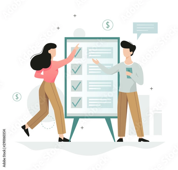 Fototapeta Business data analysis and analytics concept illustration