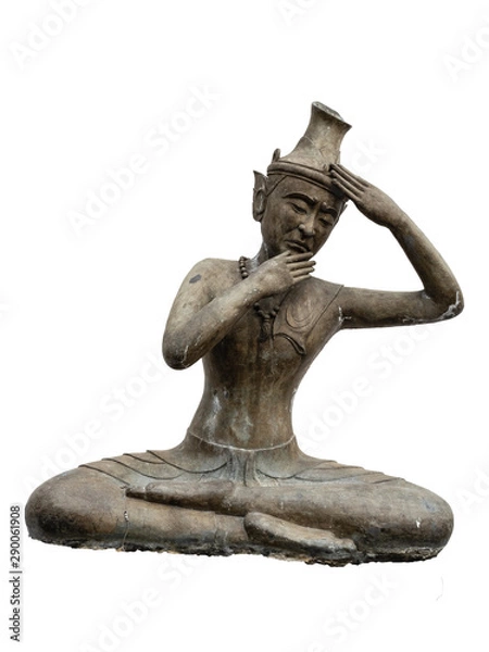 Obraz Ancient Hermit Statue isolated on white background