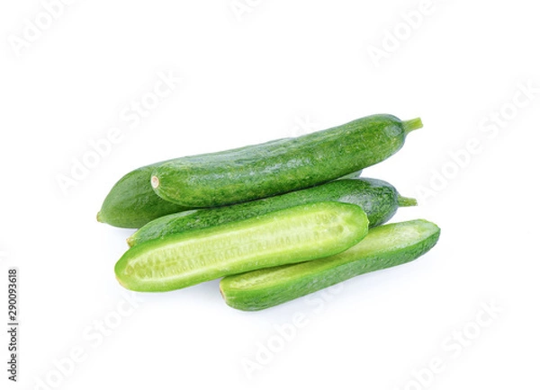 Obraz Fresh cucumber on white background