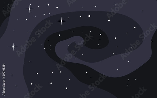 Obraz Vector space background. Cute flat style template with Stars in Outer space