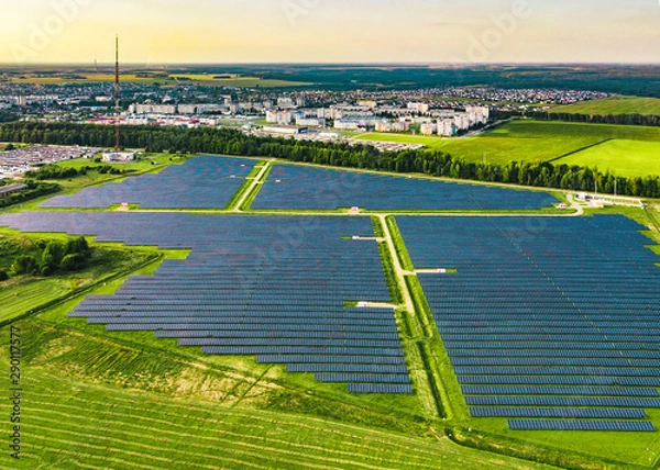 Obraz Solar Cells near Smarhon, Belarus 