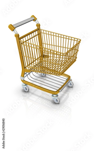 Obraz Einkaufswagen Warenkorb Gold