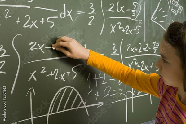 Fototapeta girl doing maths
