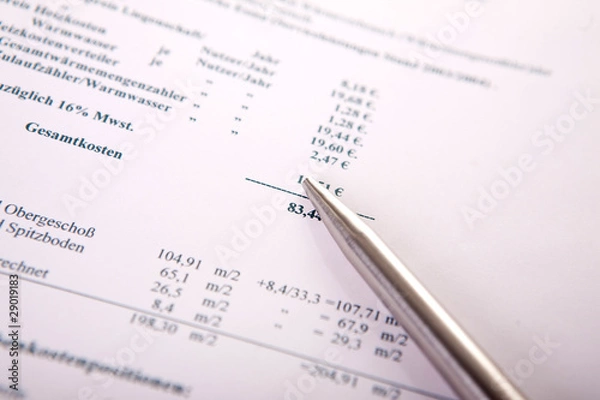 Fototapeta Abrechnung