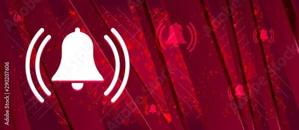 Fototapeta Alarm ringing bell icon Abstract design bright red banner background