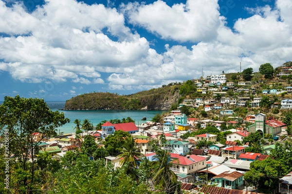 Fototapeta Village of Canaries on Saint Lucia in the Caribbean