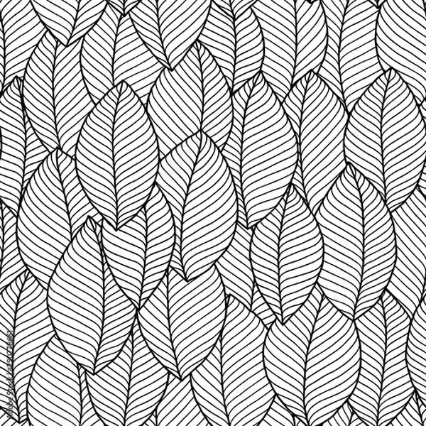 Fototapeta Leaves coloring book pages. Hand drawn artwork.