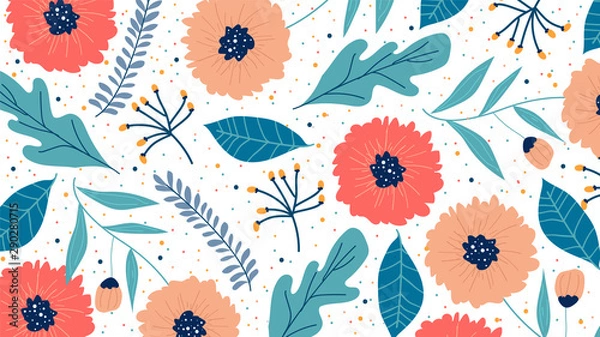 Fototapeta Artistic Floral Pattern Background