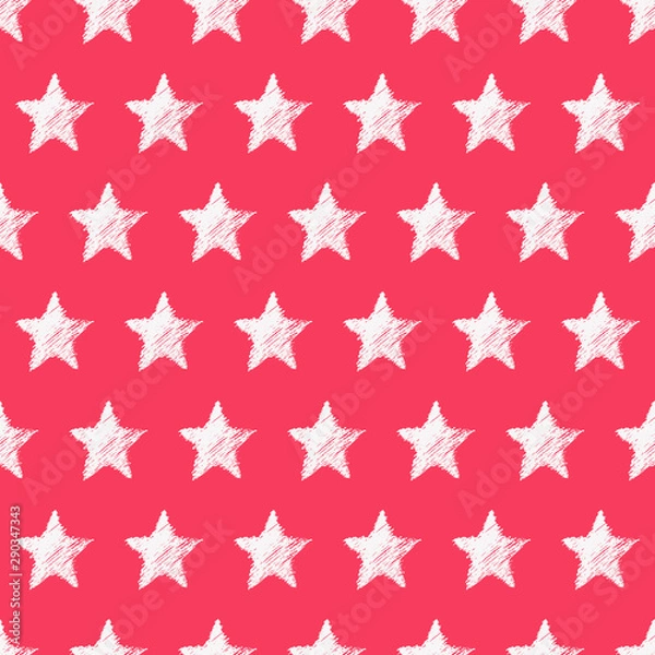 Fototapeta Seamless Pattern with hand drawn Stars