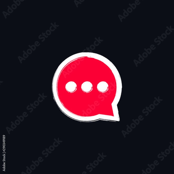 Fototapeta Chat Speech Bubble icon. Symbol of comment or message with trendy flat line style icon for web site design, logo, app, UI. Vector illustration