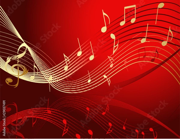 Obraz Background with music notes