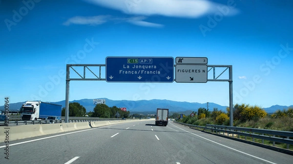 Fototapeta navigation sign on the road