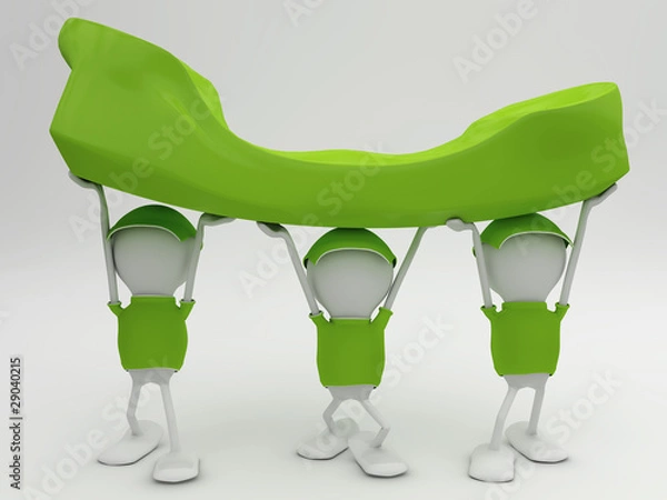 Obraz Telecoms customer service team. 3d render concept