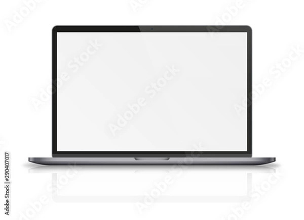 Obraz Modern laptop with reflections and shadows.