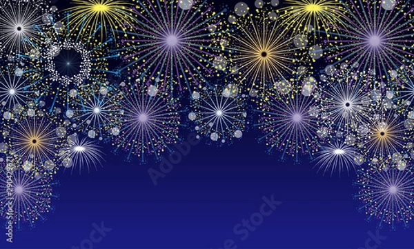 Fototapeta 花火　打ち上げ花火　お祭り　夏　冬　イベント　行事　年中行事　スターマイン　開会式　閉会式