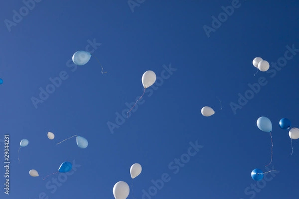 Obraz 青空に風船が飛ぶ