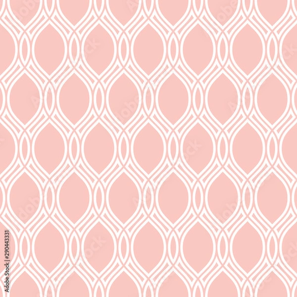 Fototapeta Seamless ornament. Modern background. Geometric modern pink and white wavy pattern