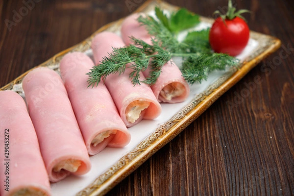 Obraz ham rolls. menu for catering