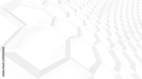 Fototapeta 3d ILLUSTRATION, of white abstract crystal background, triangular texture, wide panoramic for wallpaper	