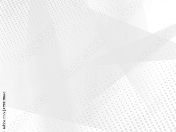 Fototapeta Abstract white and gray gradient background.Halftone dots design background.vector Illustration.