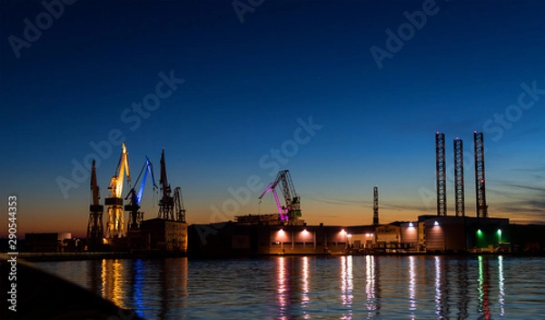 Fototapeta sunset at port factory