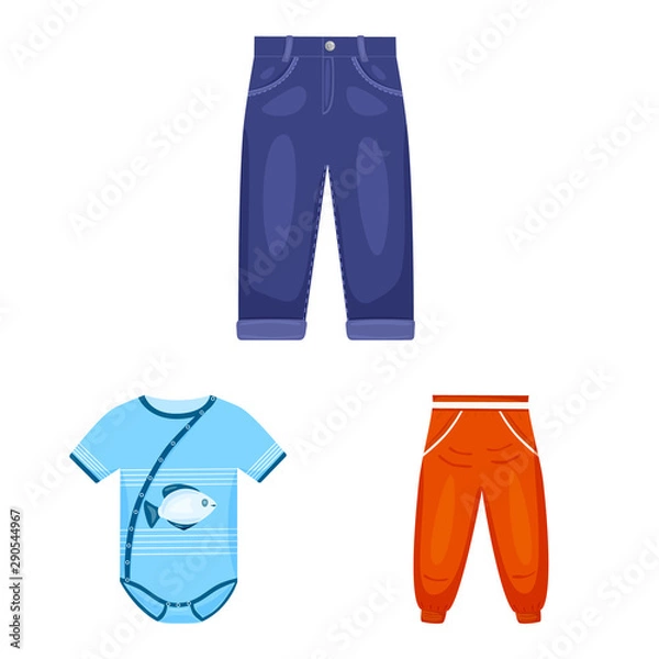 Fototapeta Vector illustration of baby and kid symbol. Collection of baby and child vector icon for stock.
