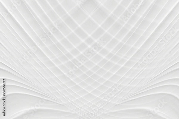 Fototapeta Graphic symmetrical pattern for wallpaper and packaging for various purposes. The background is gray and white with a gradient texture of stripes, lines, waves and geometric shapes.