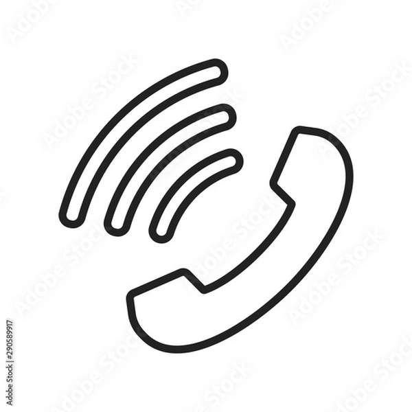 Fototapeta Phone icon. Flat vector illustration.