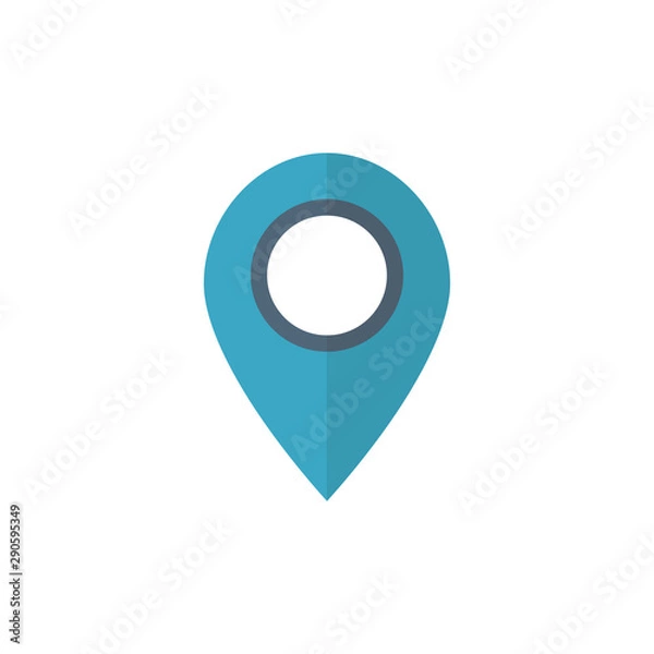 Fototapeta Map pointer icon. GPS location symbol. Flat design style.