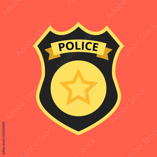 Obraz Police officer badge icon. Vector Illustration.