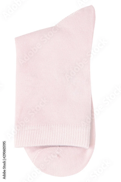Fototapeta Pink women's folded socks on white background. Isolate