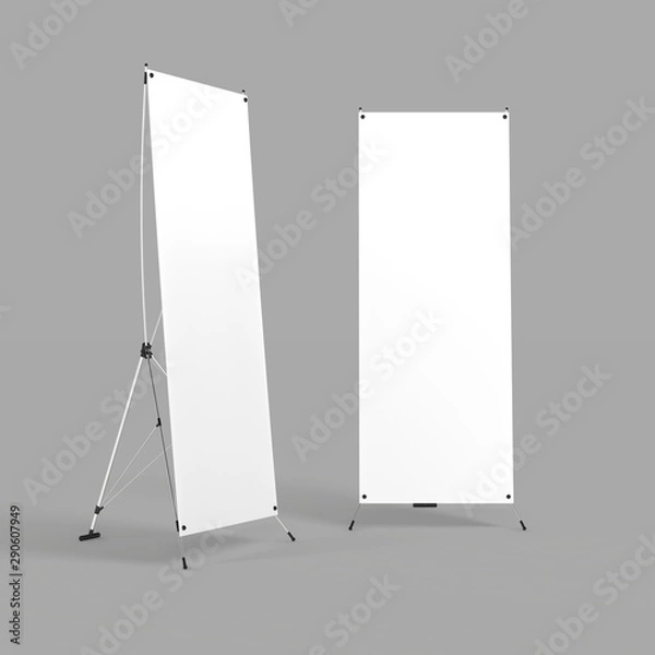 Fototapeta X-stand dla Twojego projektu. Pusta biała ilustracja renderowania 3d.