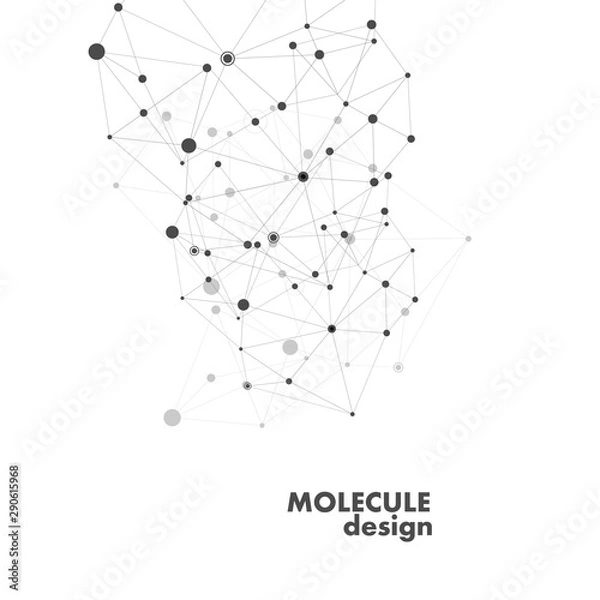 Obraz Structure molecule and communication connect lines background