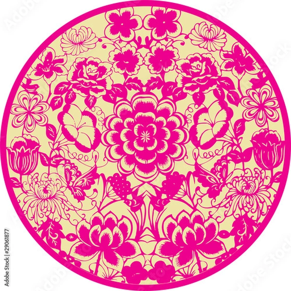 Obraz Chinese flowel texture - vector