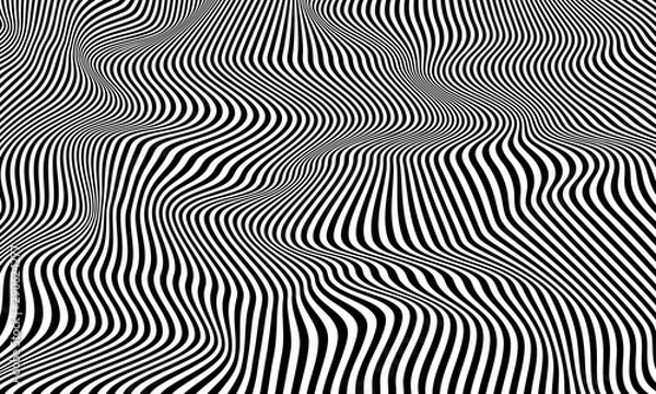 Obraz Złudzenie optyczne w paski zawijane tło wektor wzór.