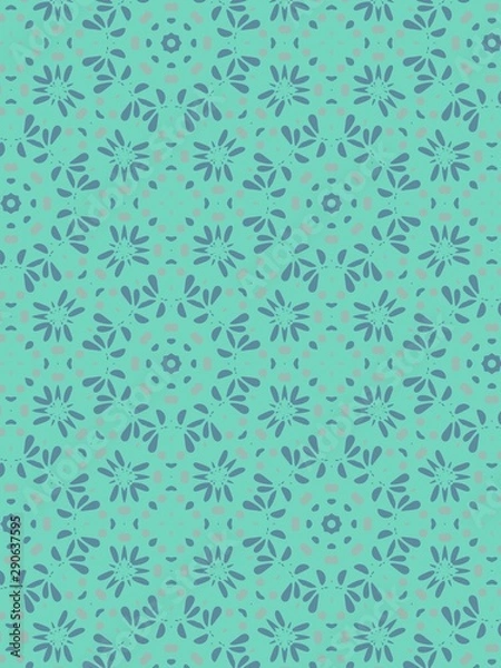 Obraz Green Floral Repeat Pattern 