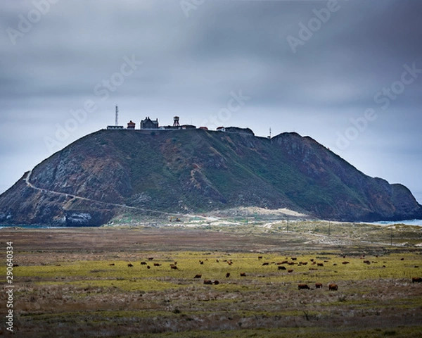 Fototapeta landscape with mountains and clouds