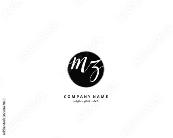 Obraz MZ Initial letter logo template vector