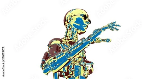 Obraz Robot / artificial intelligence new retro wave style design