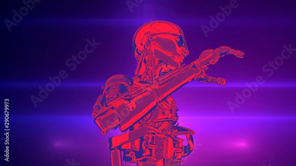 Fototapeta vintage global robot for machinery art