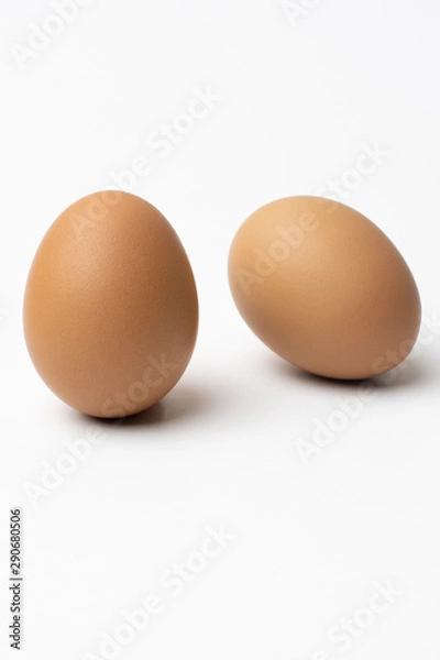 Obraz three eggs isolated on white background