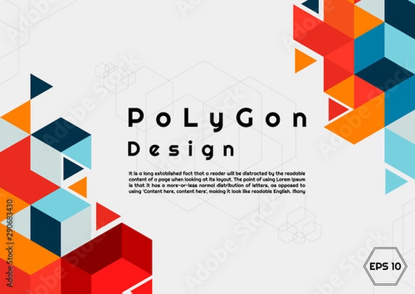 Obraz Polygon background modern design hexagon style colorful with space for your text
