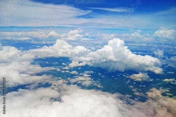 Fototapeta Blue Sky With White Clouds for Background, Texture and Wallpaper