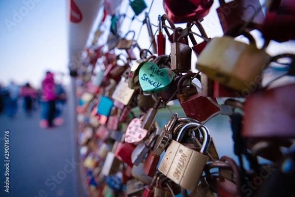 Obraz love locks on a bridge