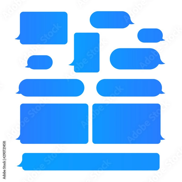 Fototapeta Flat blue messages bubbles icon