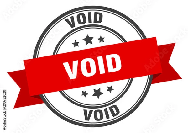 Fototapeta void label. void red band sign. void