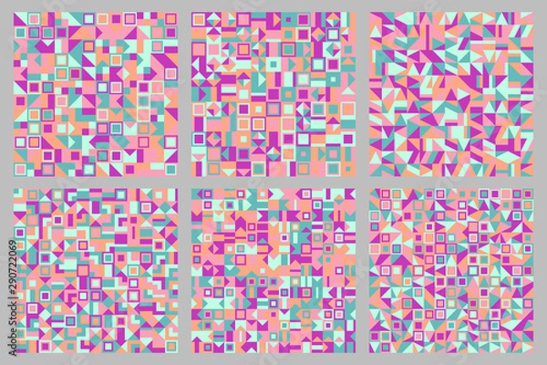 Fototapeta Geometrical pattern background design set - abstract vector graphic