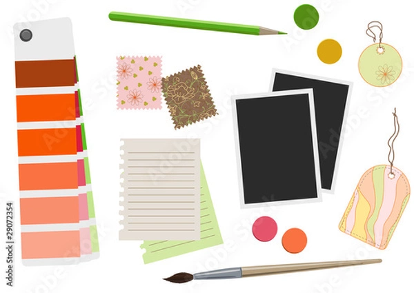 Obraz Creative Designer background. Office tools. vector