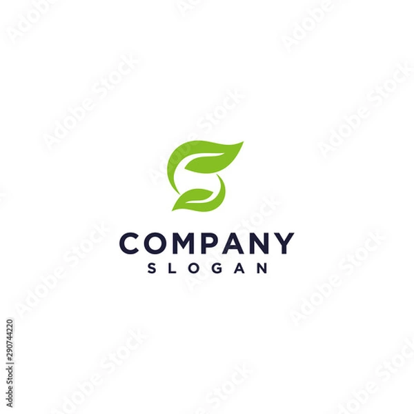Obraz S leaf logo icon. vector